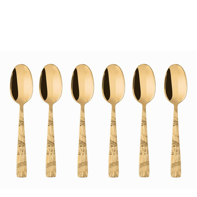 Sambonet Jungle Abstract Foliage Espresso Spoons, Set of 6