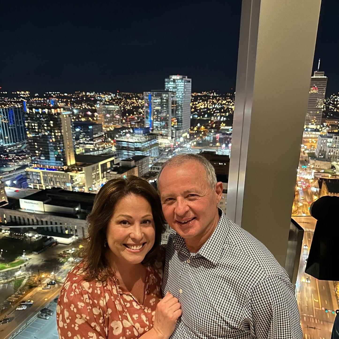 Way above the city of Nashville.