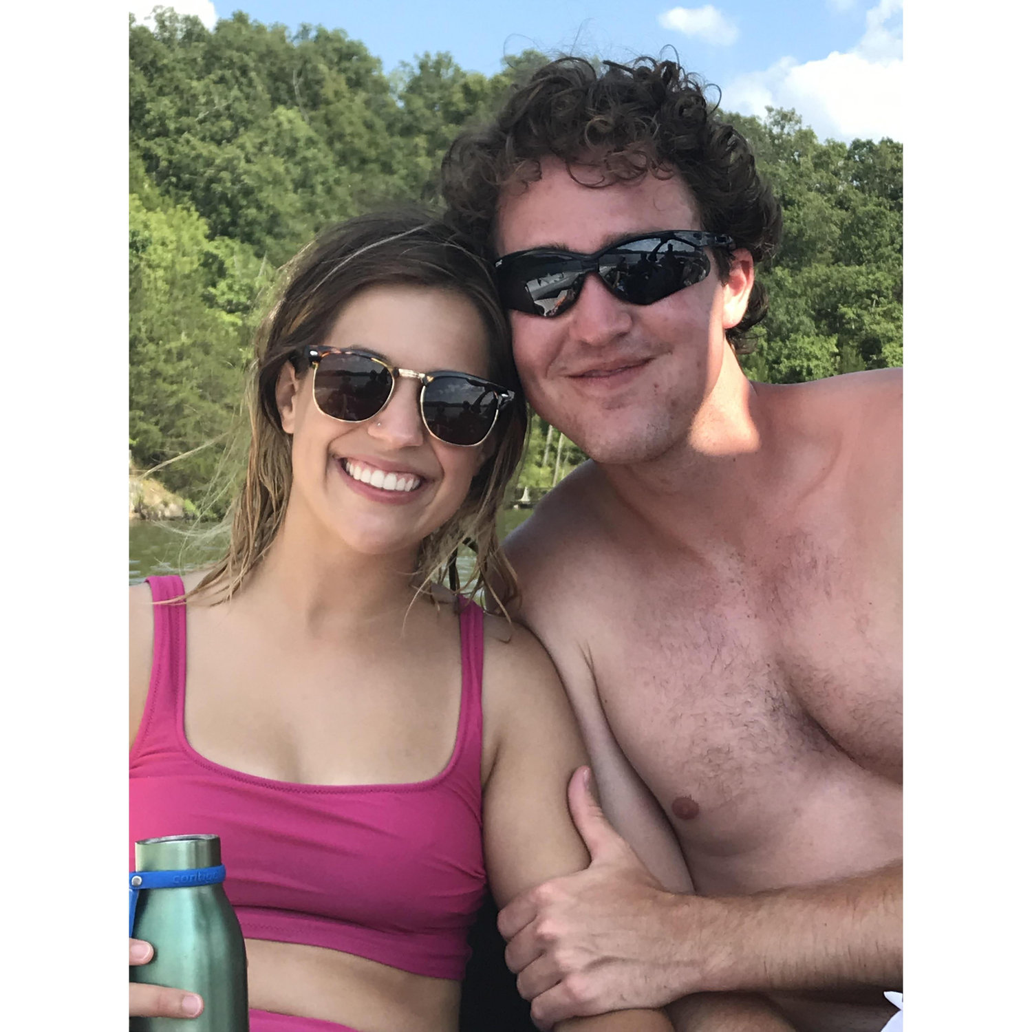 Here we are just after cliff jumping at our favorite place- the Lake of the Ozarks!