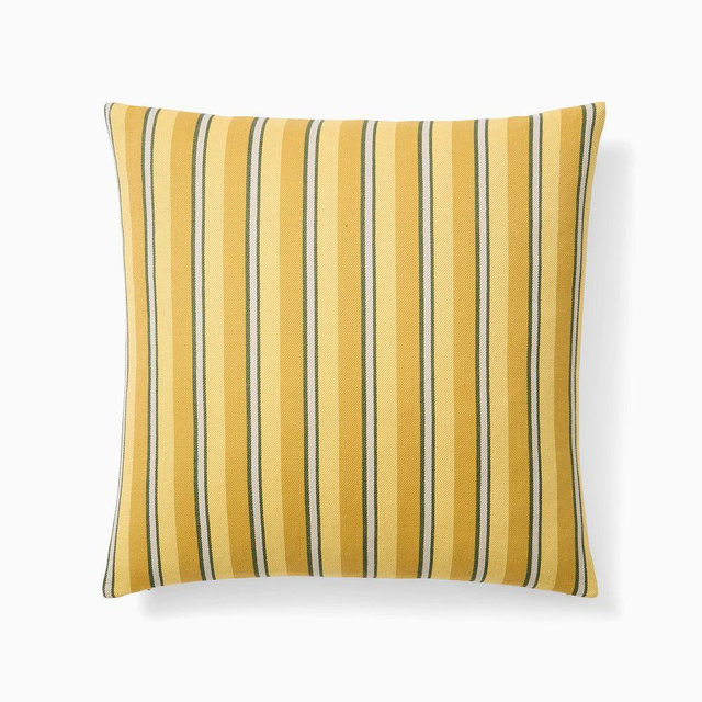 Emma Chamberlain Reversible Stripe Pillow Cover, 20"x20", Mustard Gold