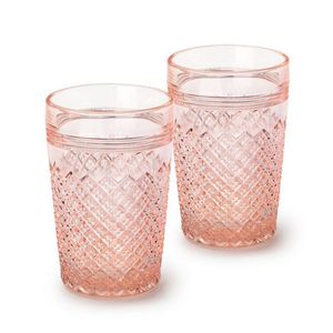 Pink Glass Tumbler Set of 4