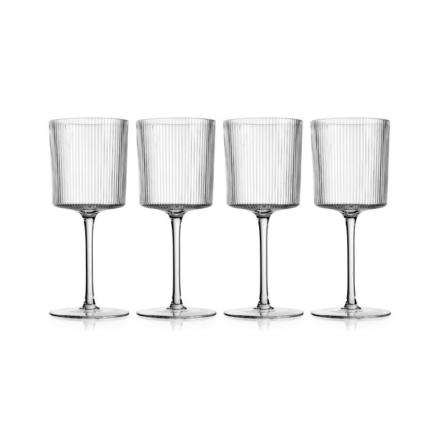 Godinger Sullivan Street Fluted Red Wine Glasses, Set of 4