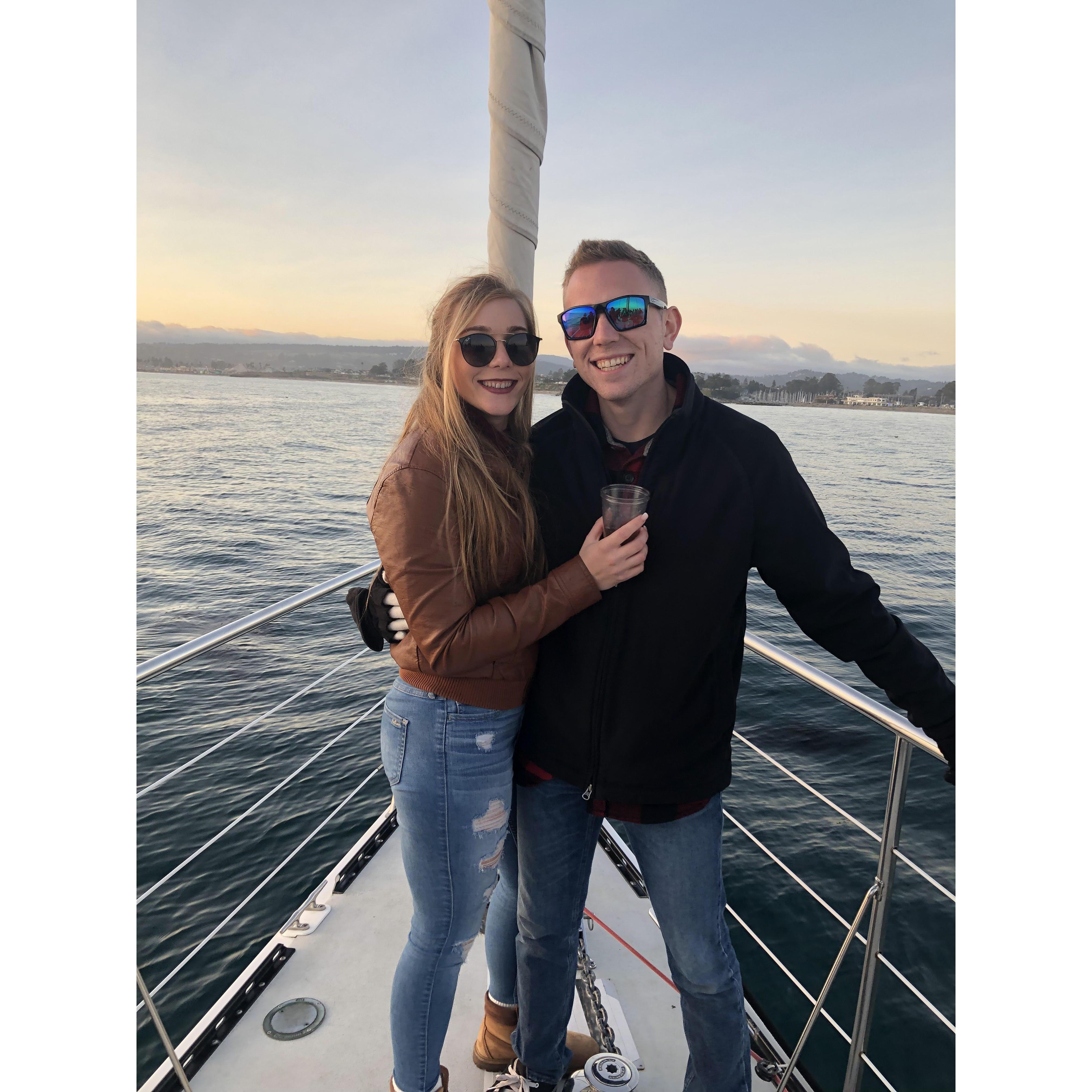The romantic sailboat ride we took celebrating the proposal. He wanted to ask me here but he couldn’t wait that long