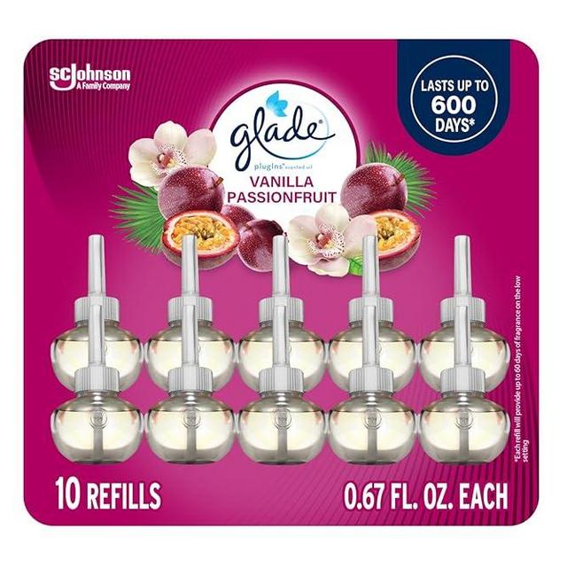 Glade PlugIns Scented Oil 10 Refills, Air Freshener, Vanilla Passion Fruit, 10 x 0.67 oz