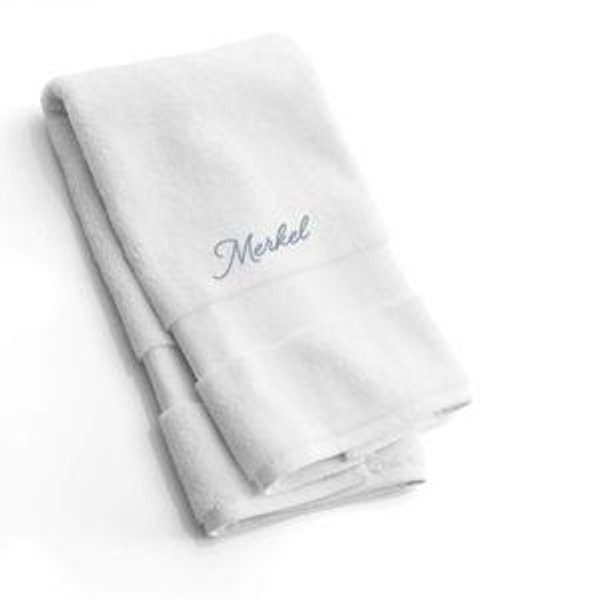 Personalized Organic Turkish Cotton White Hand Towel
