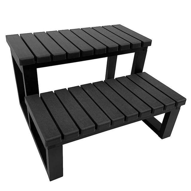 ACYED Hot Tub Spa Steps Upgrade Universal Aluminum Spa Steps,Fit for Any Hot Tub Shape and Size, No Slip Support Steps Grey