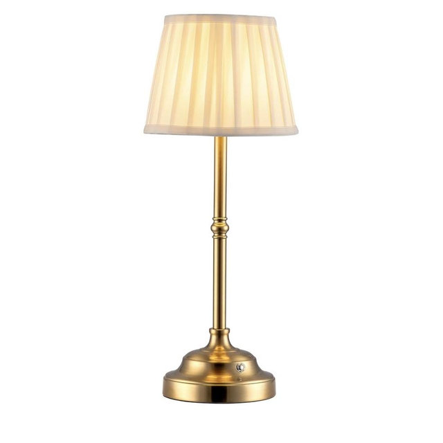 KDG Portables Cordless Table Lamp, Fabric Shade Desk Lamp, 4000mAh Rechargeable Battery Powered Lighting, Dimmable Light for Dining Room, Bedroom, Bedside, Bar, Night Light, Camping, Balcony (Bronze)