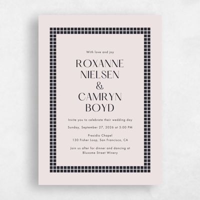 Light Mauve, Purple Wedding Invitation - Redwood Portrait