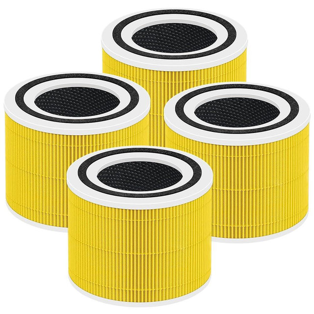 Core 300 Pet Care Replacement Filter for LEVOIT Core 300 and Core 300S Air Purifier, 3-in-1 H13 True HEPA Filter Replacement, Core 300-RF-PA, 4 Pack, Yellow