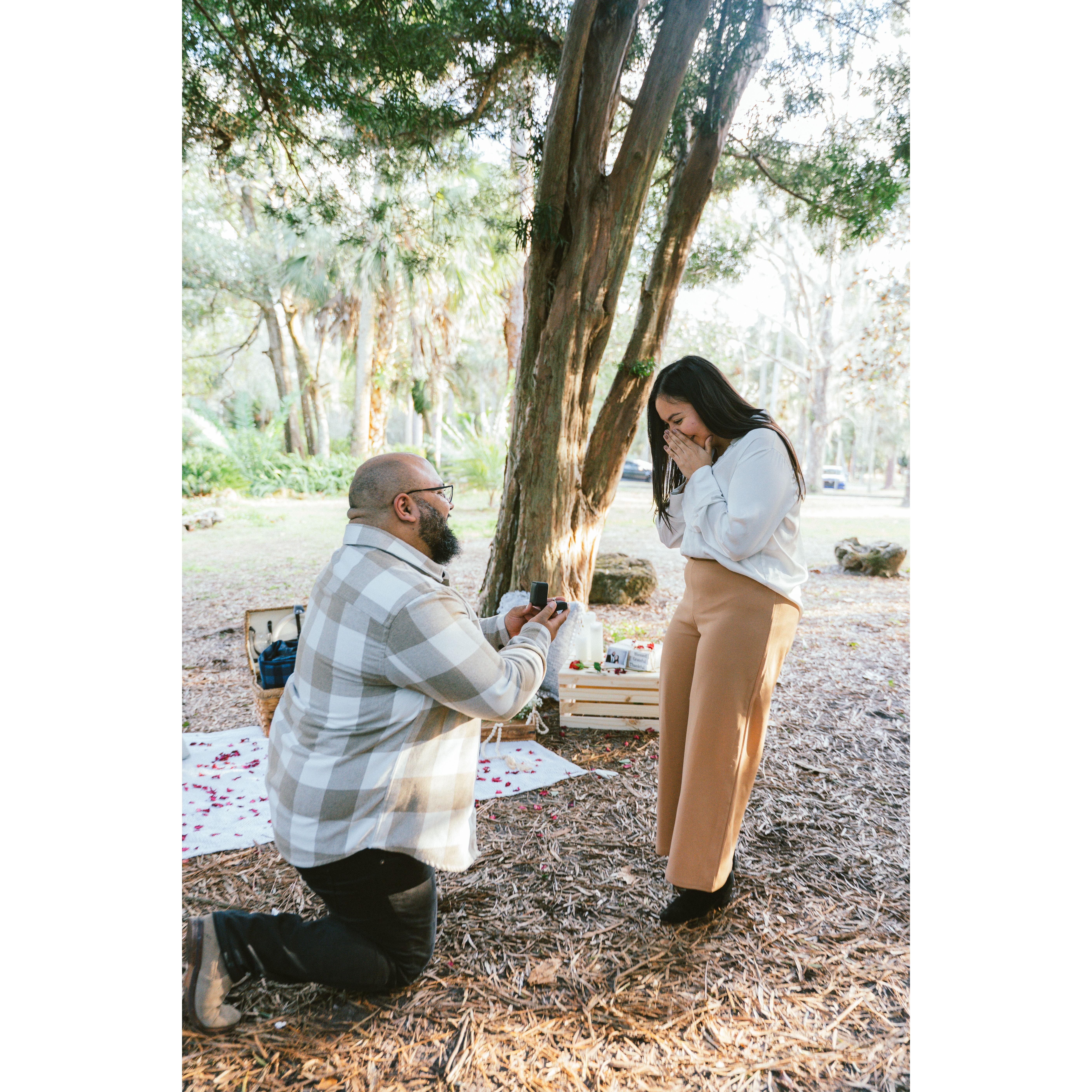 When he popped the question