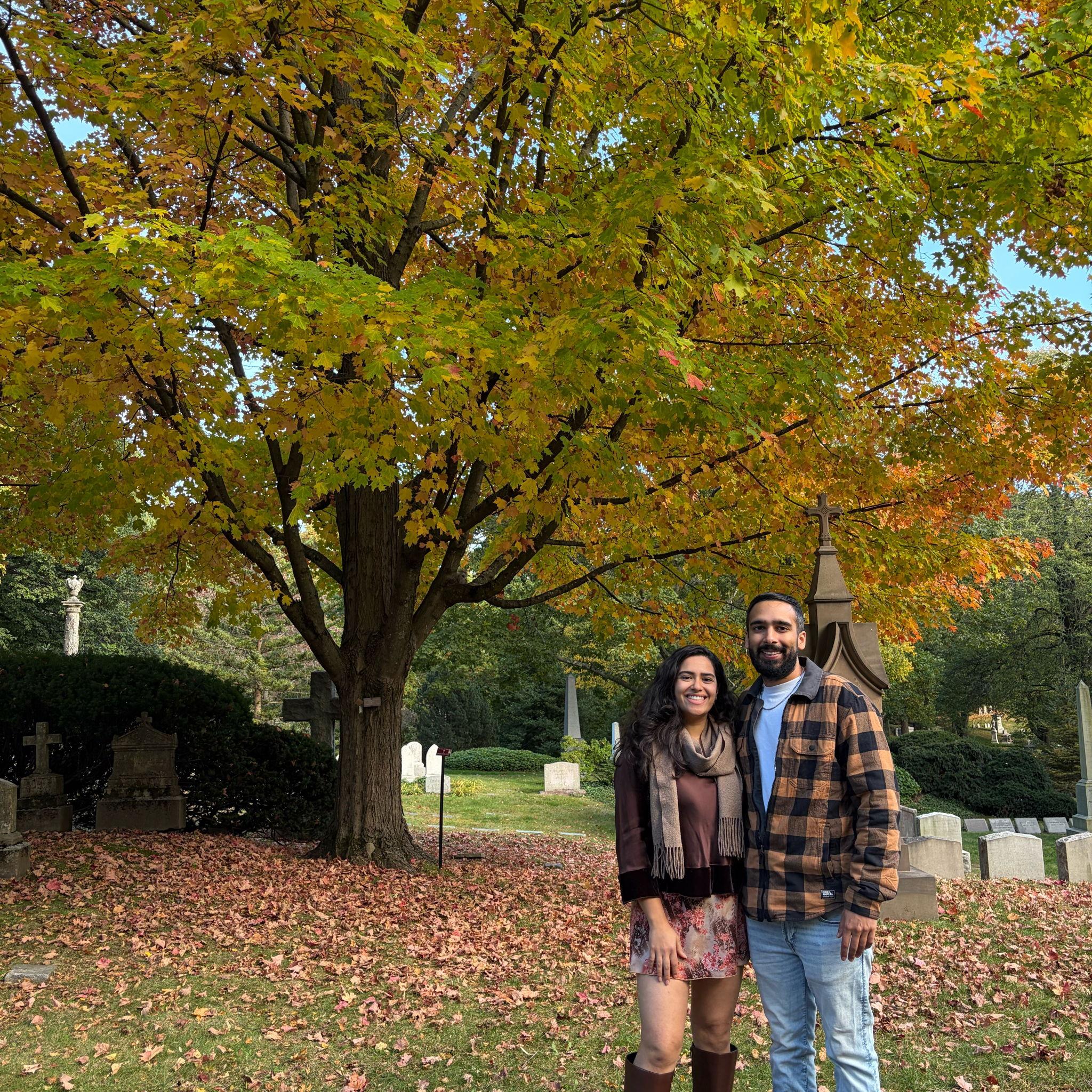 Enjoying fall in Boston together