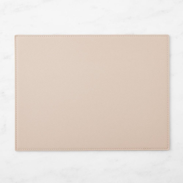 Faux Shagreen Rectangular Placemat, Putty
