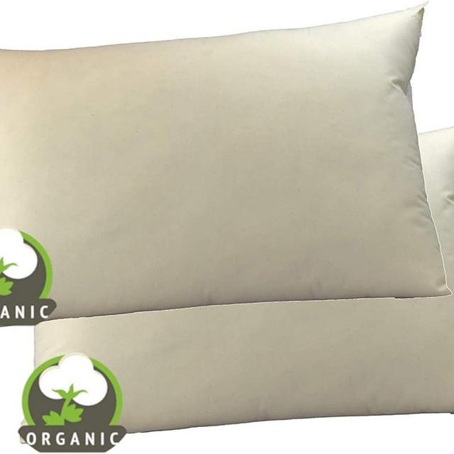 MoonRest Certified -%100 Organic Natural Fabric Bed Sleeping Pillow, Down-Like Fill - 2 Pack King Size - 20” X 36”