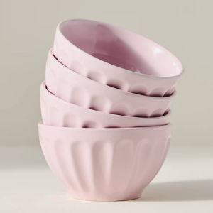 The Latte Stoneware Cereal Bowls, Set of 4: Amelie Edition