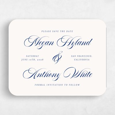Beige Rounded Wedding Save the Date - Jessenia Landscape