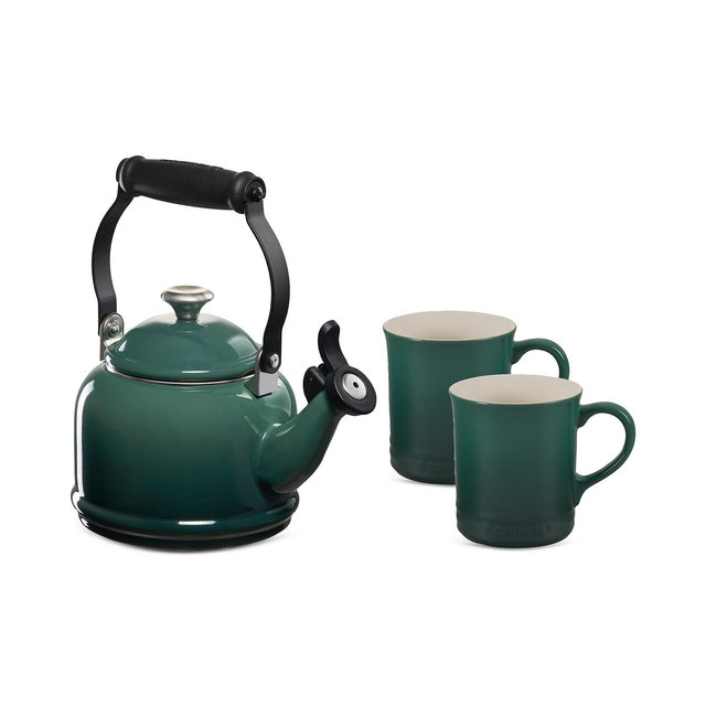 Le Creuset Enamel-on-Steel Demi Kettle & Stoneware Mug Set