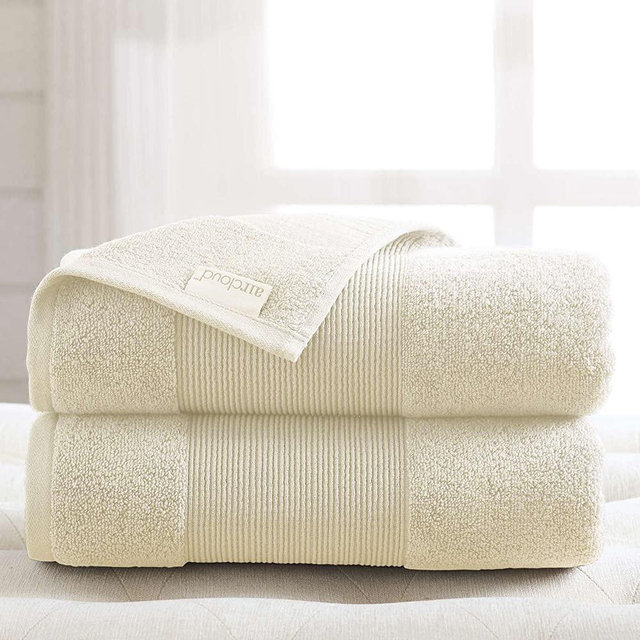 Modern Threads - Air Cloud 2-Pack 100% Zero-Twist Cotton Bath Sheet Set - Super Absorbent & Quick Dry - 500 GSM - Soft & Plush, Ivory