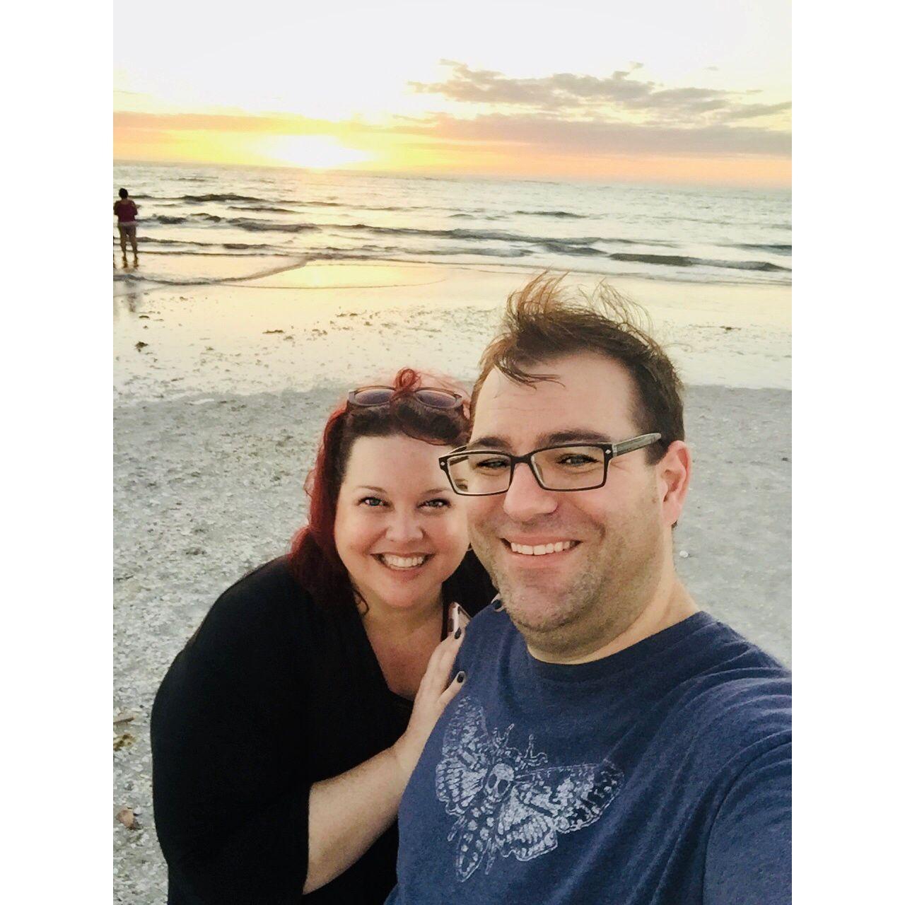 At our happy place on the beach on the west side of Florida