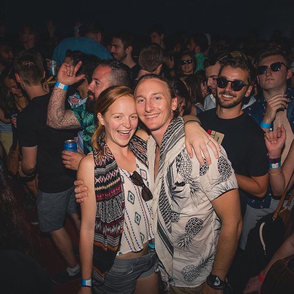 Celebrating our engagement at the Dirtybird boat party in Boston 2017