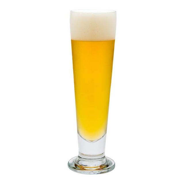 Restaurantware 14 Ounce Tall Beer Glasses, Set of 12 Tall-Footed Pilsner Glasses - Tapered, Dishwasher-Safe, Clear Glass Beer Glass Set, Lead-Free, For Beers, Ales, or Cocktails