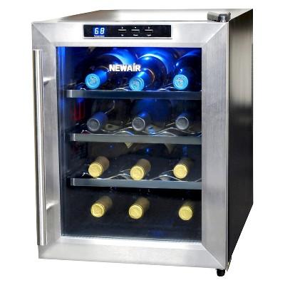 NewAir 12 Bottle Countertop Thermoelectric Wine Cooler - Stainless Steel AW-121E
