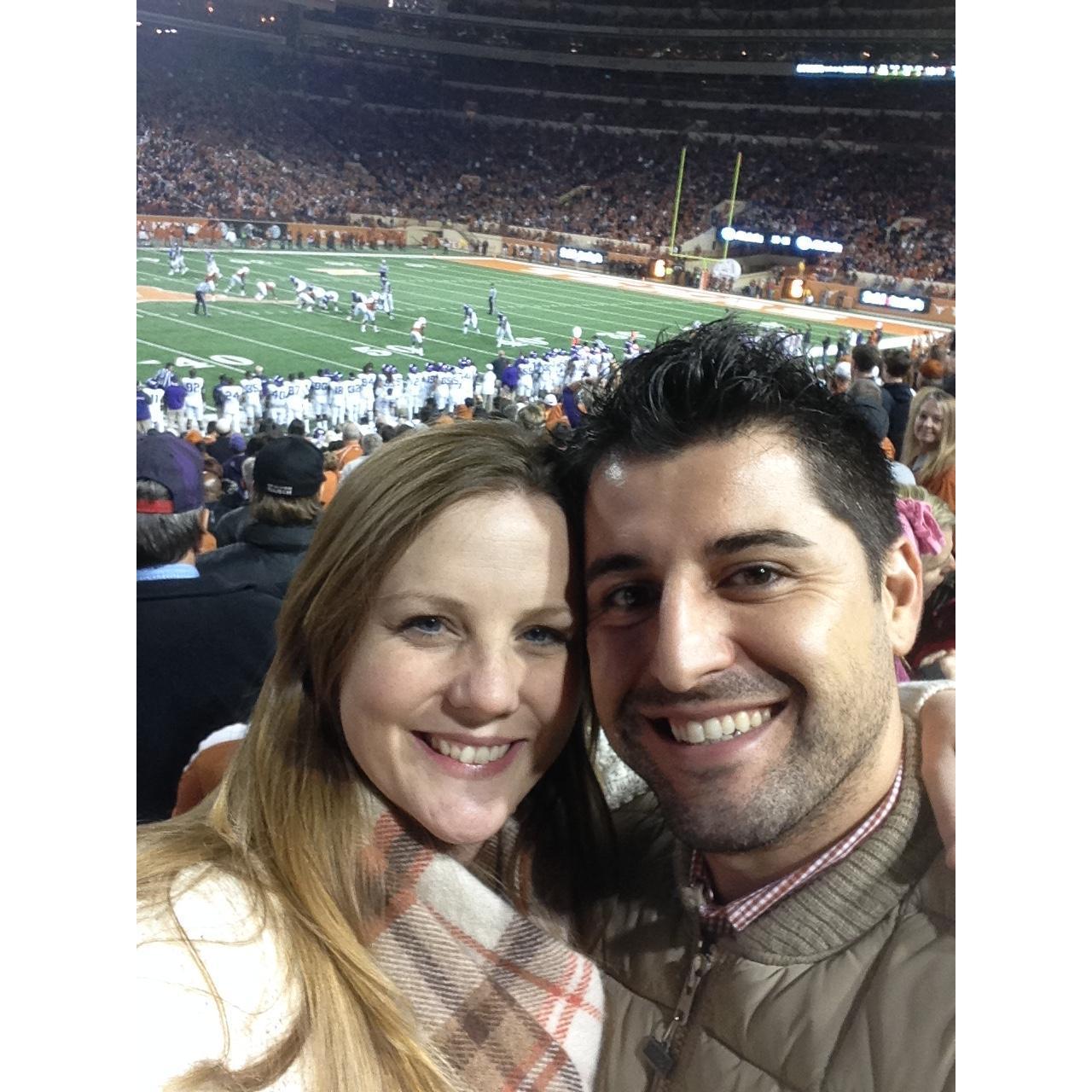 At a UT game - Hook 'em!