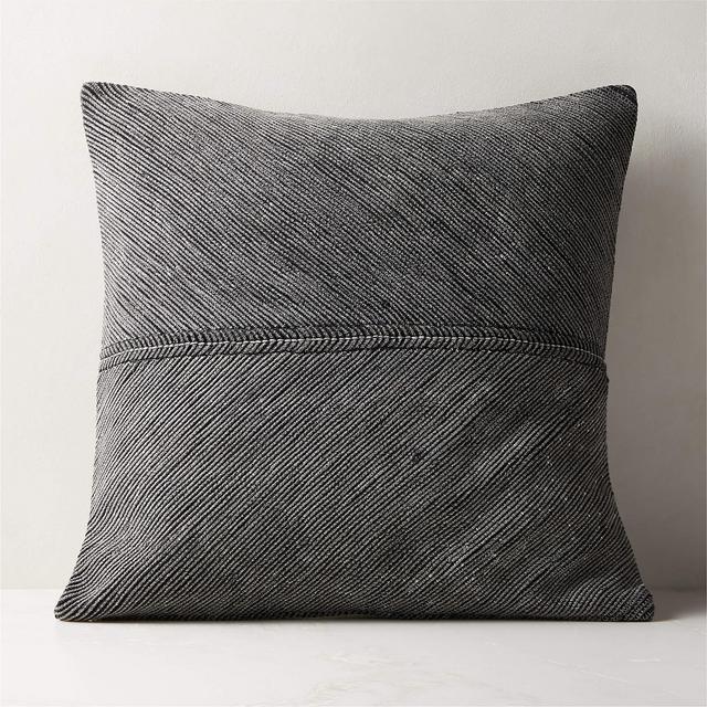 23" Convey Black Throw Pillow With Down-Alternative Insert