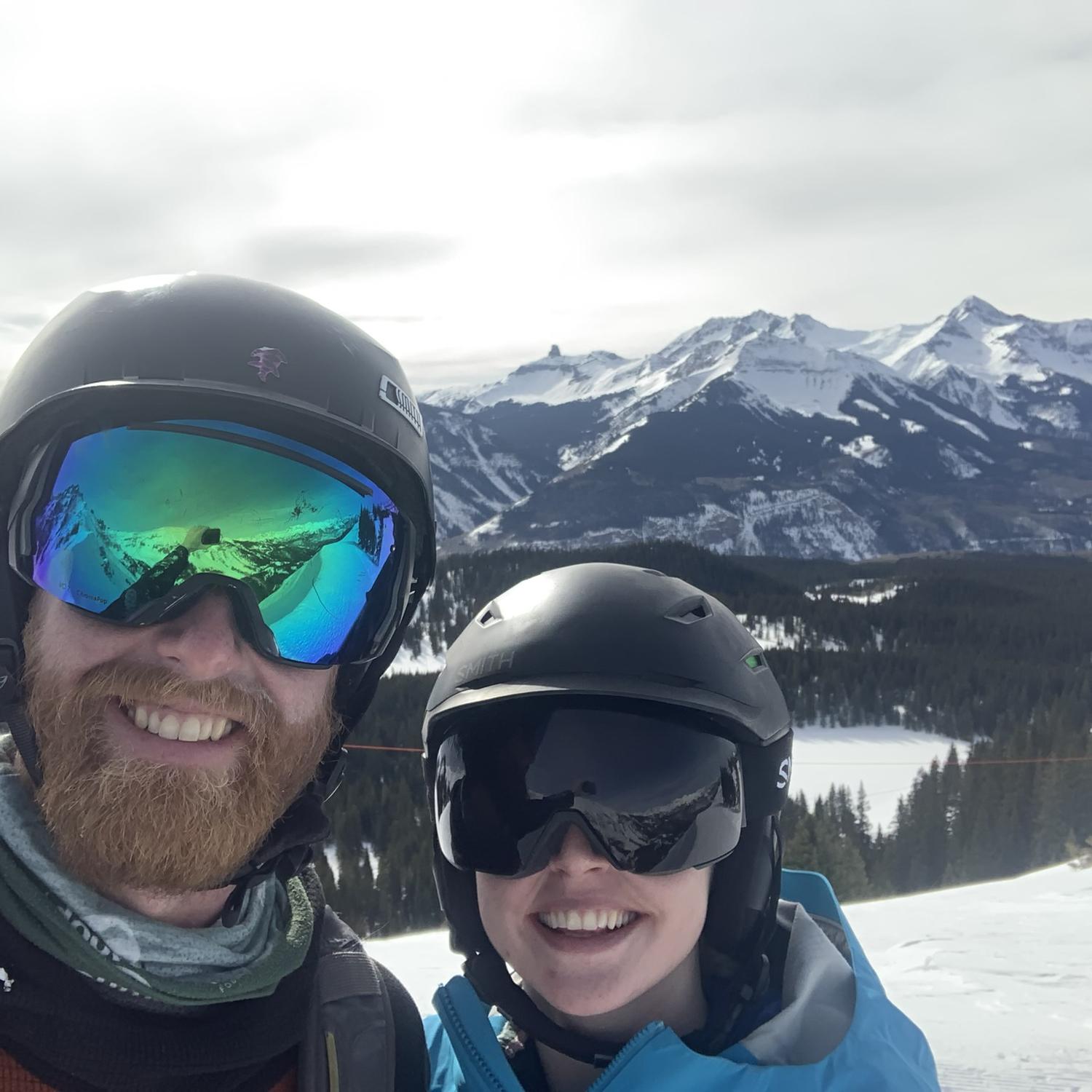 Skiing at Telluride, which Brynn and Stan agree is the best Colorado mountain.