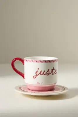 Café Violette Handpainted Stoneware Espresso Cup & Saucer