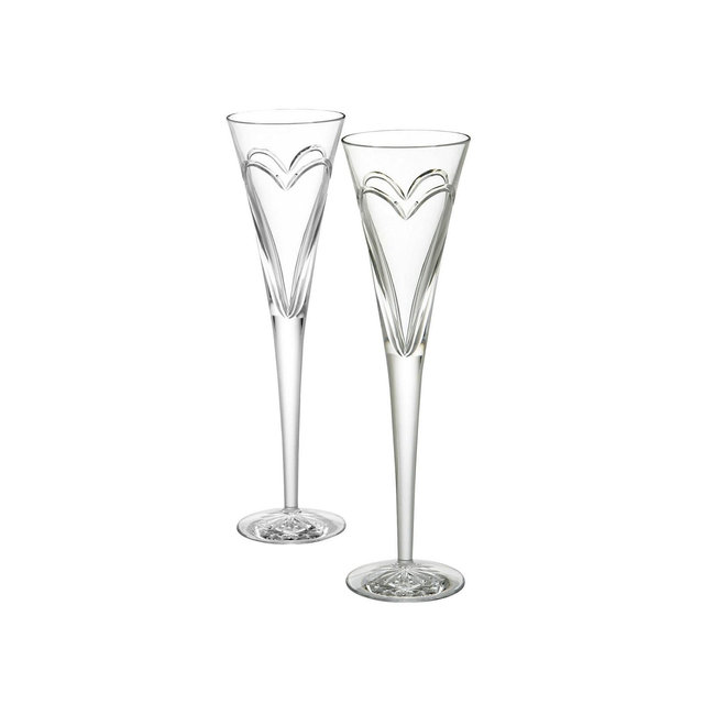 Waterford Wishes "Love Romance" Toasting Flute, Set of 2