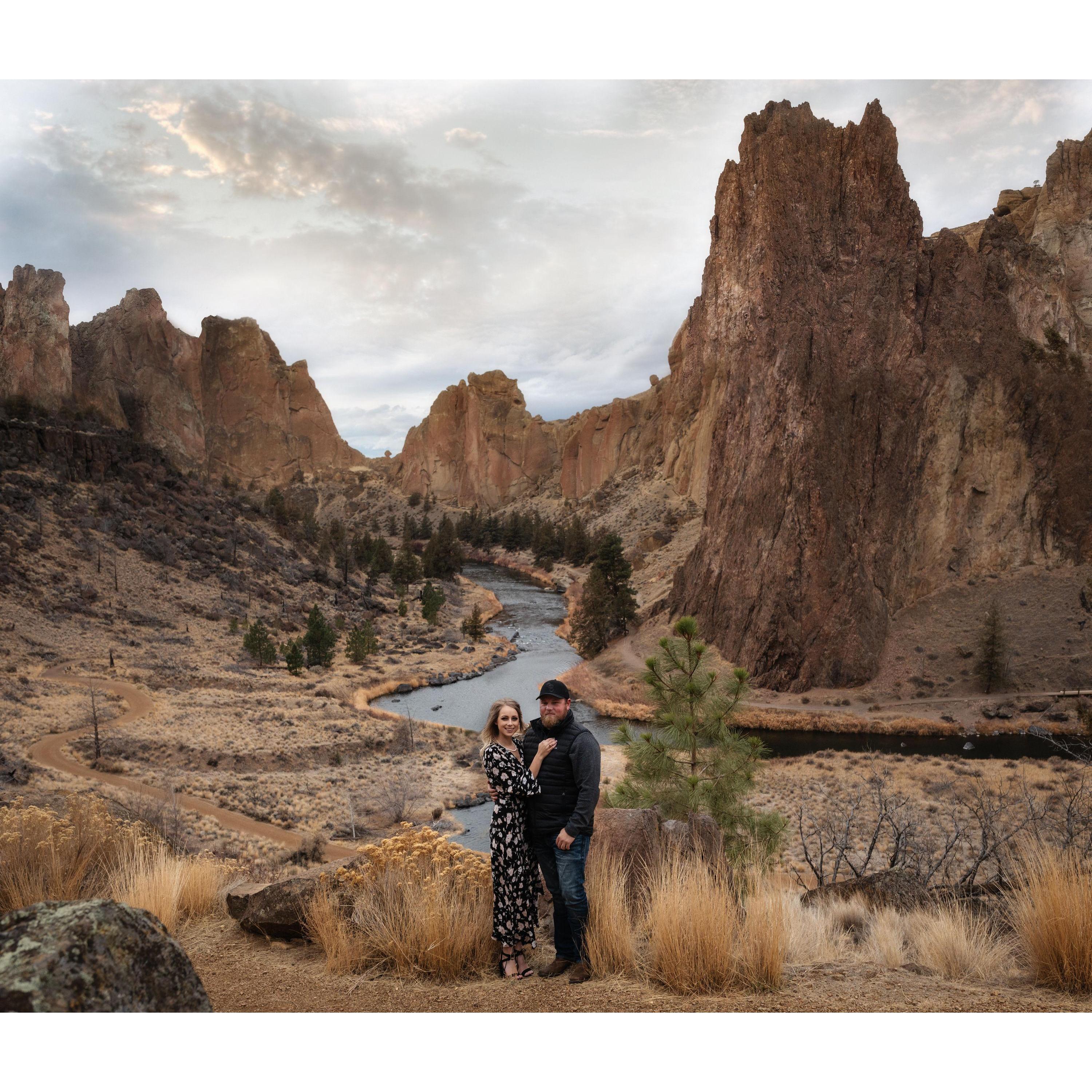 Our engagement photos at Smith Rock