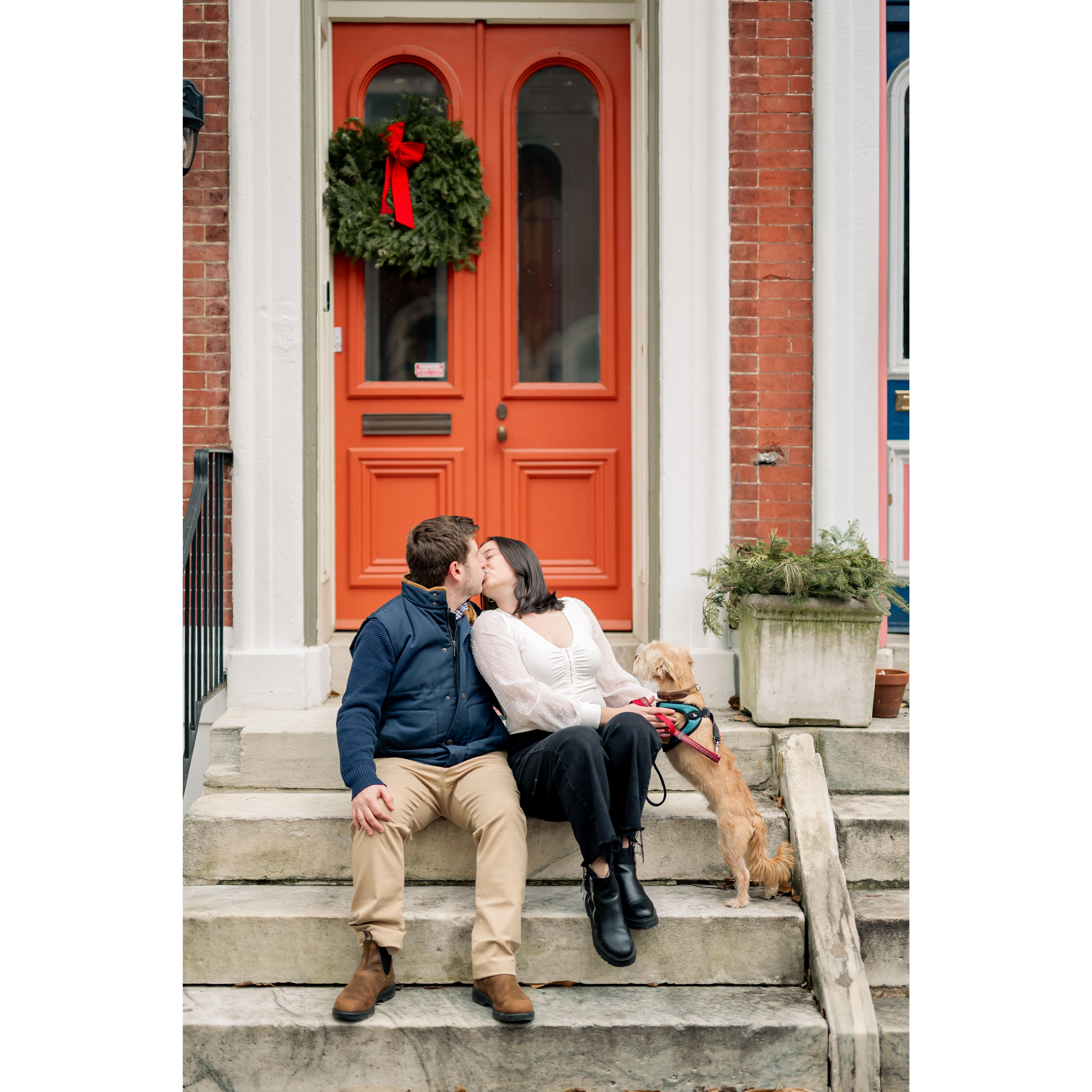 Engagement photos in the neighborhood with Matt Gruber Photography