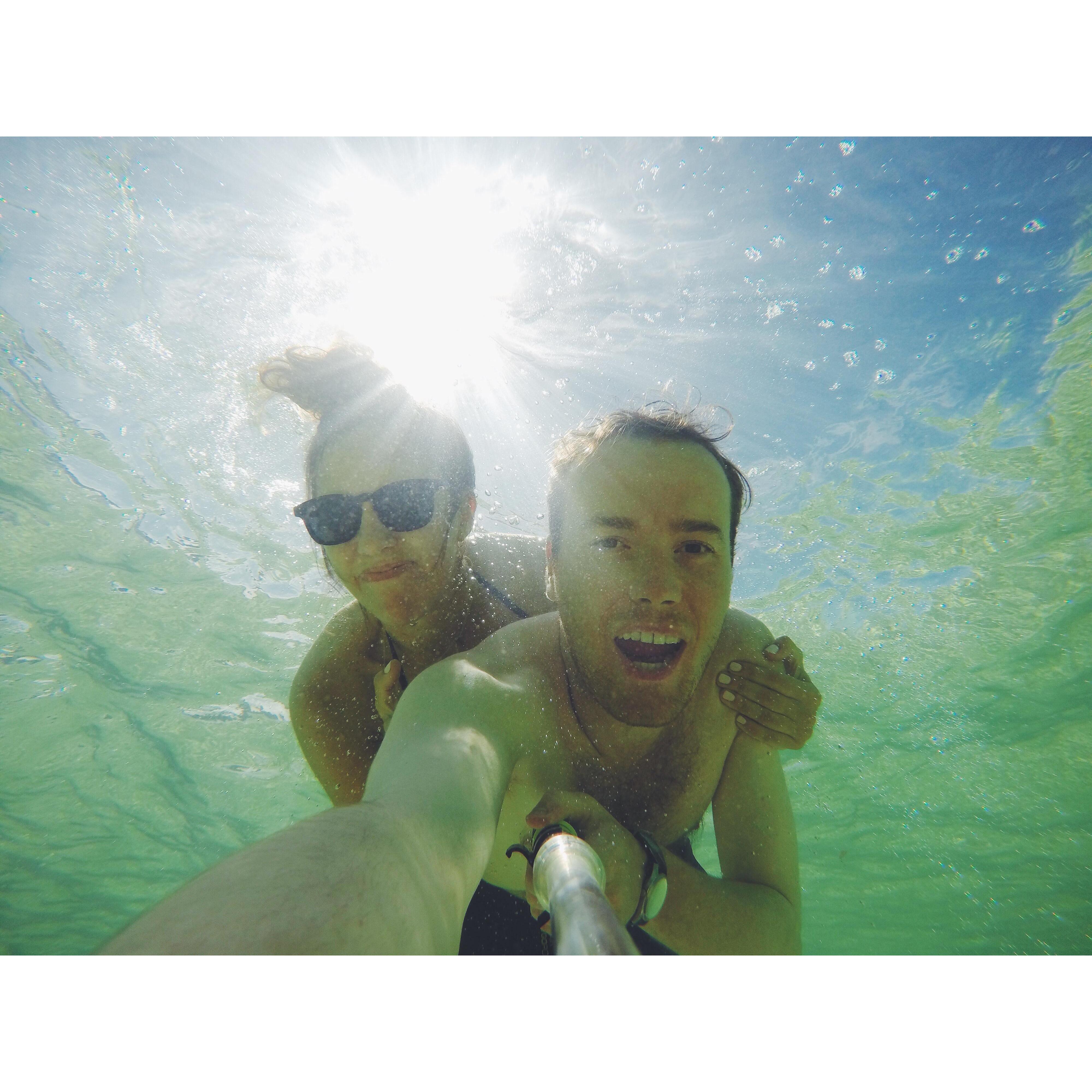 Because we needed an underwater picture in the Bahamas for some reason