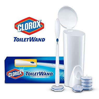 Clorox ToiletWand Disposable Toilet Cleaning System - ToiletWand, Storage Caddy and 6 Disinfecting ToiletWand Refill Heads (Packaging May Vary)