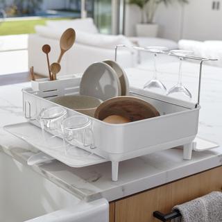 Dish Drying Rack with Swivel Spout Stainless Steel Frame