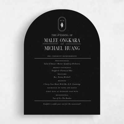Black Arch Wedding Program - St Lucia
