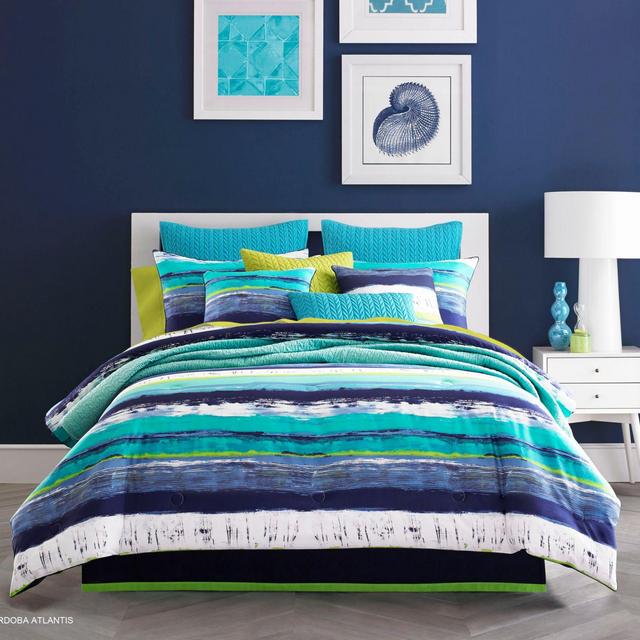 J by J. Queen New York Cordoba Queen Comforter Set in Teal