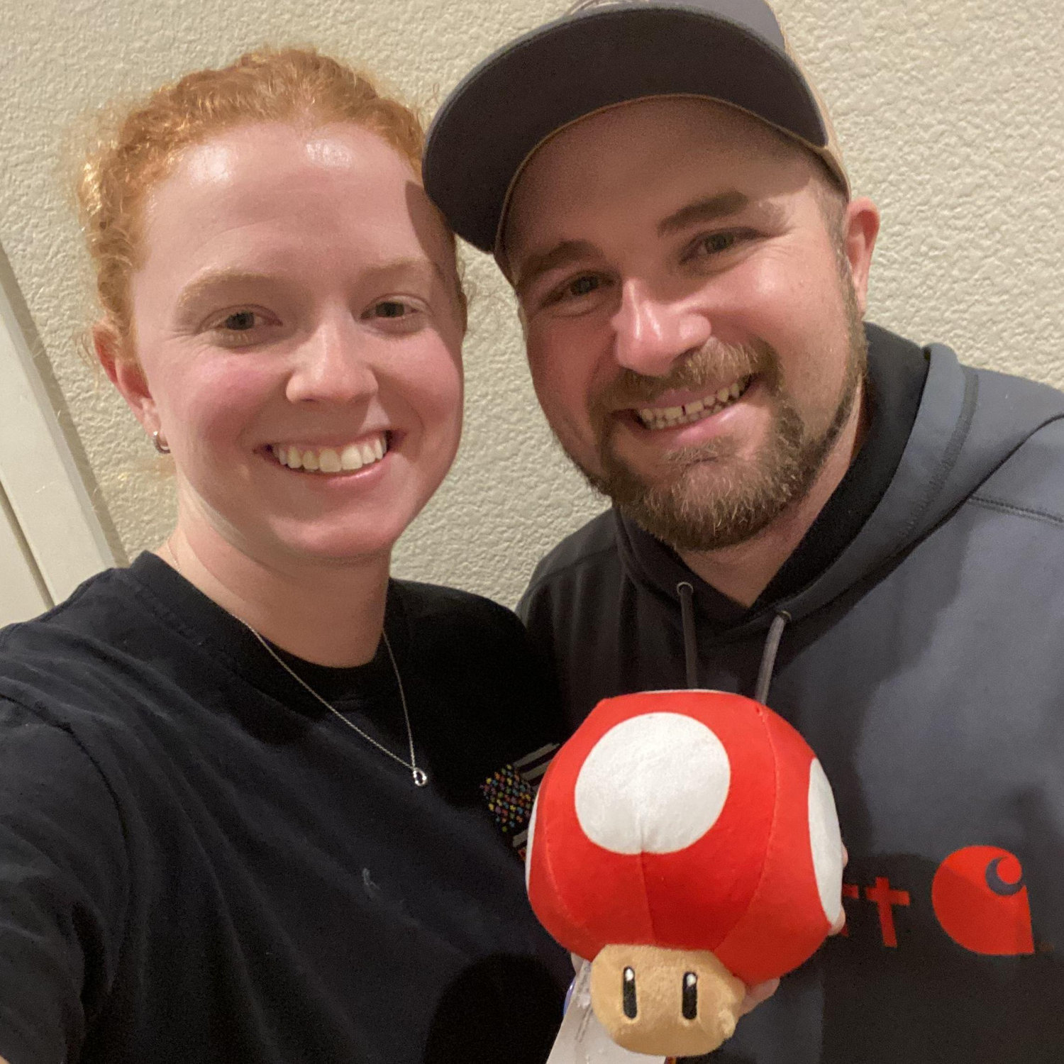 Chancy won Melissa a mushroom at the arcade! First time anybody won something for Melissa :)