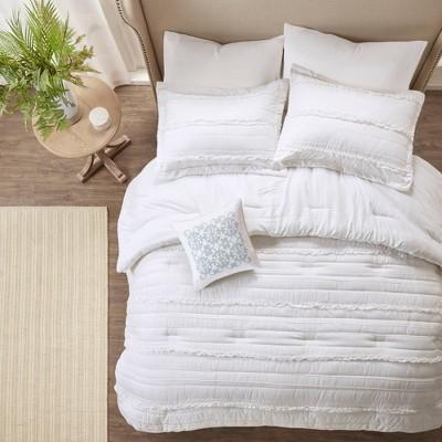 Alexis Comforter Set (King)White - 5pc