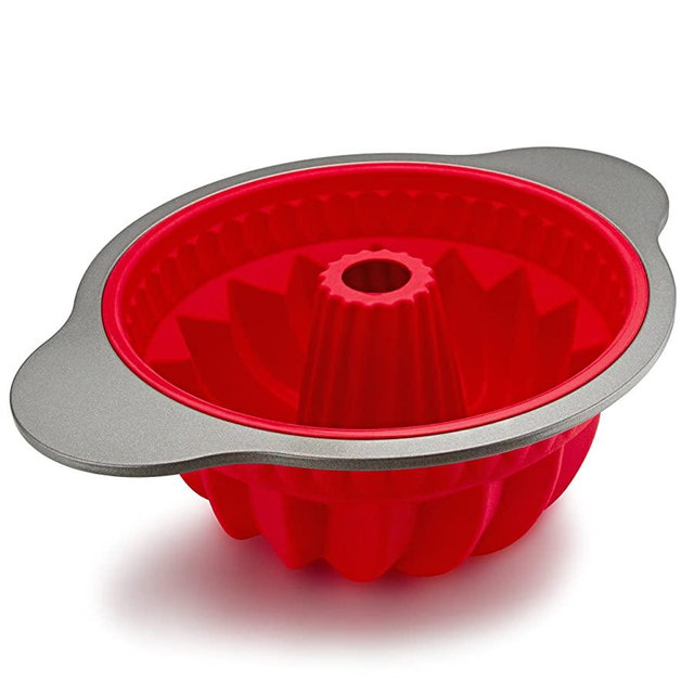 Boxiki Kitchen Silicone Pound Cake Baking Pan Professional Non-Stick Pound Mold for Baking Pound Cake, Bread | Silicone w/Heavy Grade Steel Frame and Handles