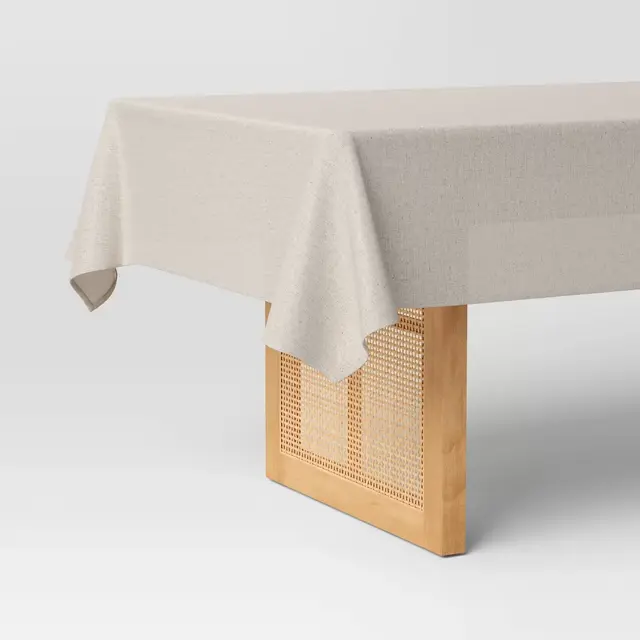 104"x60" Linen Blend Tablecloth Cream - Threshold™