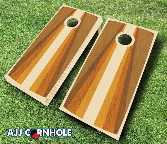 Retro Stained Poster Pyramid Cornhole Set with Bags