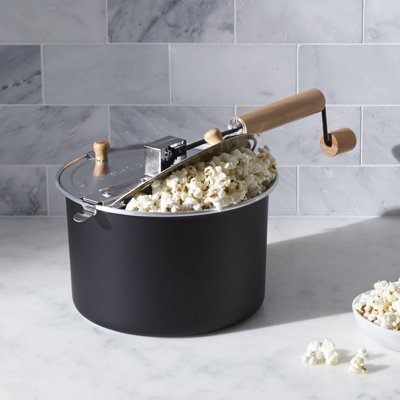 Stovetop Popcorn Popper Black | Crate & Barrel