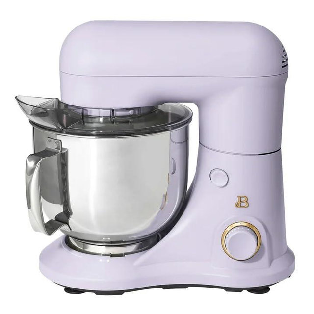Beautiful 5.3 Qt Stand Mixer by Drew Barrymore, Lightweight & Powerful Tilt-Head Design, 12 Speed Settings, Large Stainless Steel Bowl, Lavender– Baking, Mixing, Whipping & Kneading