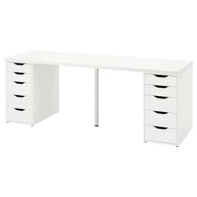 LAGKAPTEN / ALEX Desk, white, 78 3/4x23 5/8 "