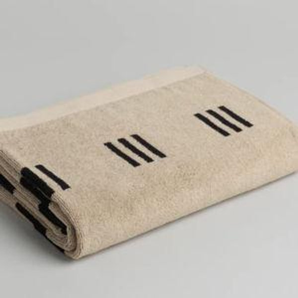 Shop BAINA | CLAREMONT Organic Cotton Bath Towel | Sand + Noir · BAINA | Official Online Store | Join for 10% off*