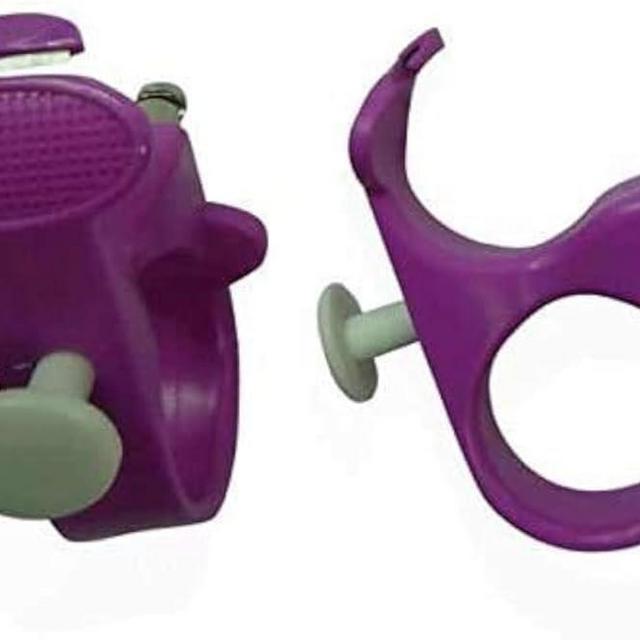 Needle Puller, 3 in 1 Thread Cutter Sewing Thimble Shielded Protector Pin Needles Quilting Craft Accessories DIY Sewing Tools(Purple)