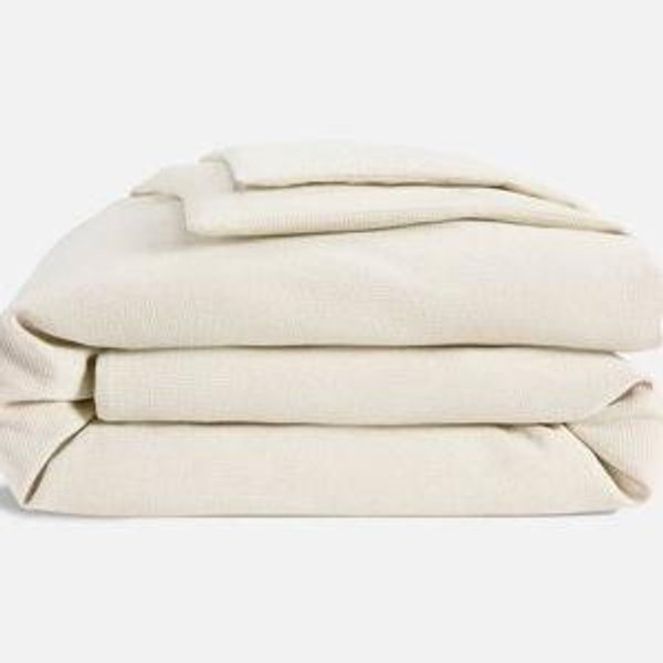 King Ribbed Matelasse Duvet Cover in Cream