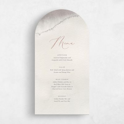 Beige Arch Wedding Menu - Elting
