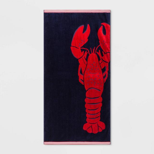 Big Lobster Beach Towel XL Red - Sun Squad™